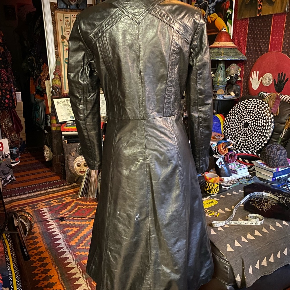 VTG WILSON’s Black Leather Long Jacket, size 8 - Picture 10 of 10